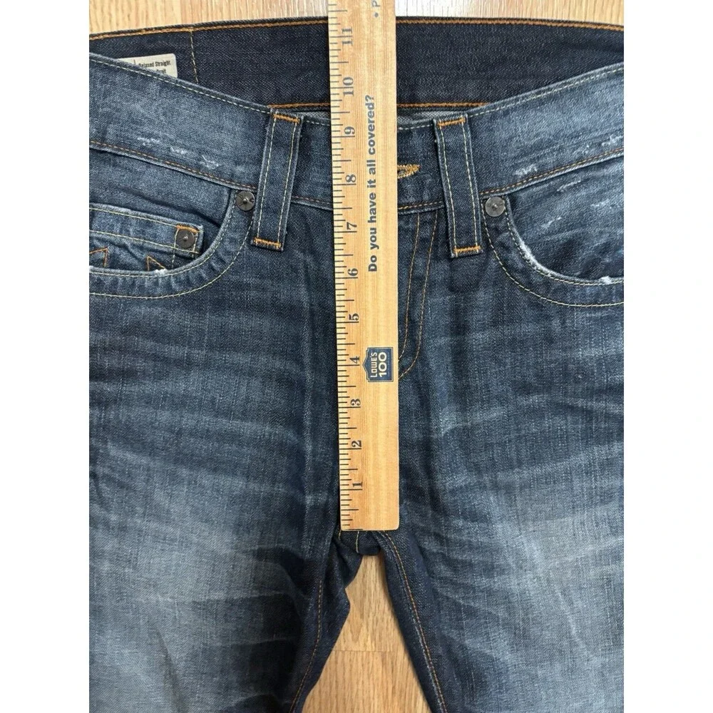 True Religion Mens Sz 28x29 Ricky Relaxed Straight Denim Jeans  Pockets Blue